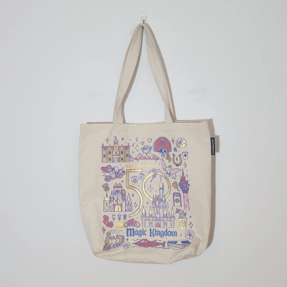 Walt Disney 50 Anniversary Magic Kingdom Starbucks Been There Series Canvas Bag - Picture 4 of 10